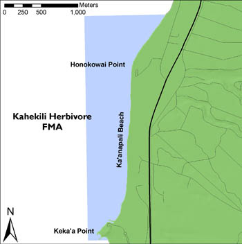 Map of Kahekili Herbivore Fishery Management Area