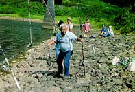 Fishing at Nu'uanu Reservoir.