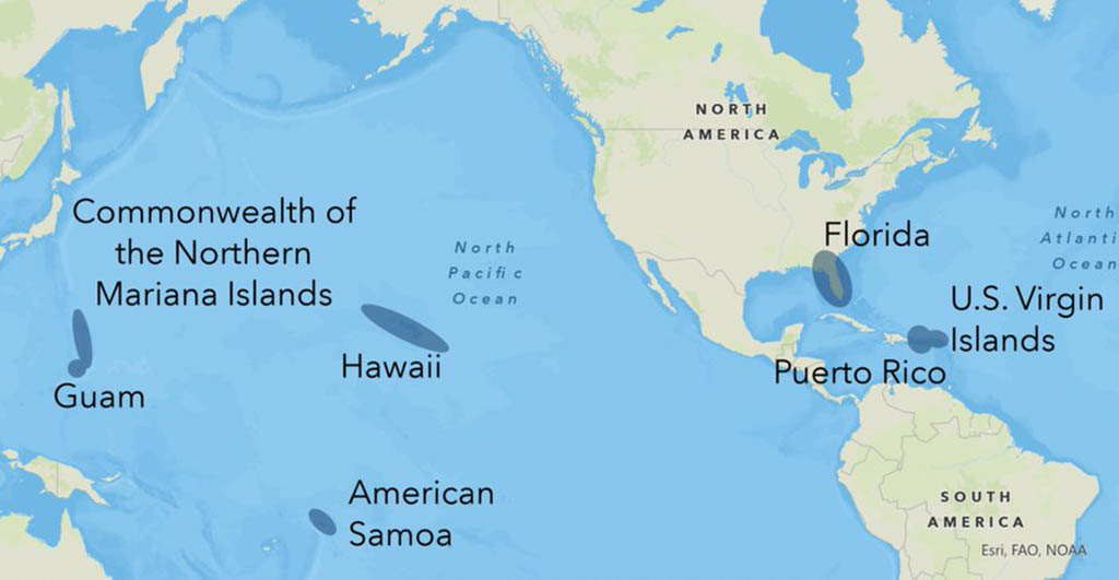 U.S. coral jurisdictions