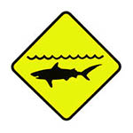 shark warning sign graphic