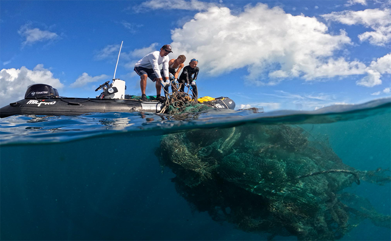 hauling in marine debris