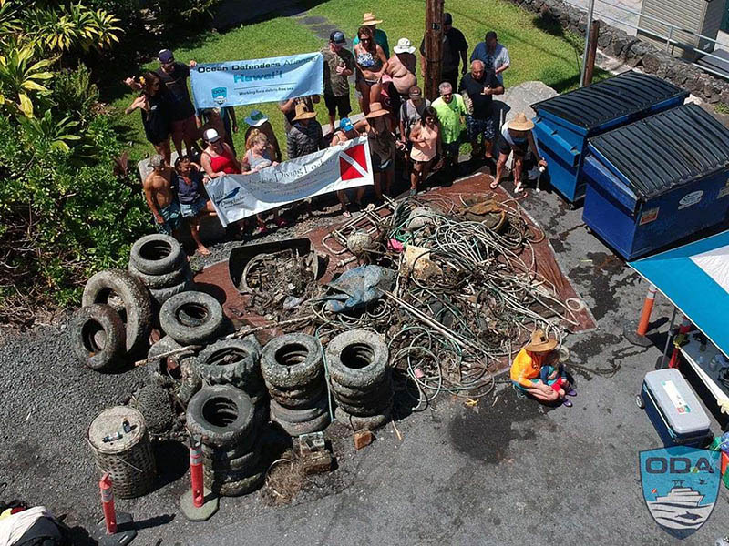 pile of marine debris on land