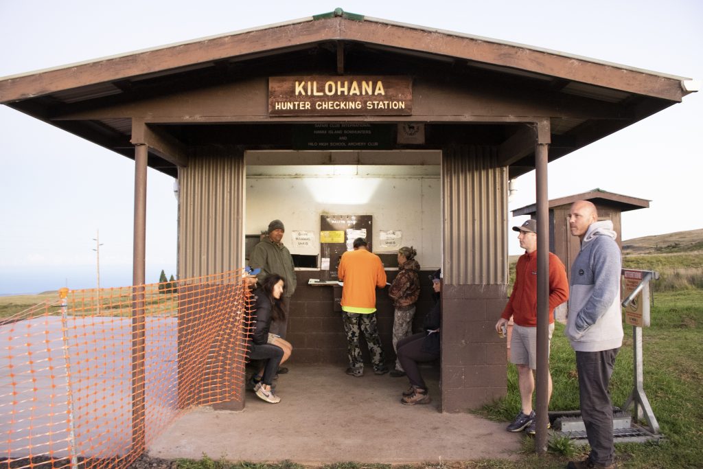 Hunting Program: Staff at the Kilohana check-in station, Hawaiʻi Island