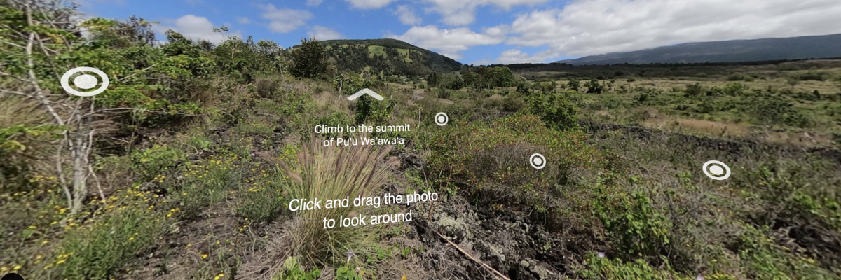 An image of a virtual trip to Puʻu Waʻawaʻa