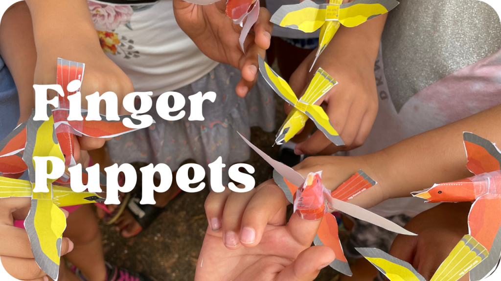 Native bird finger puppets