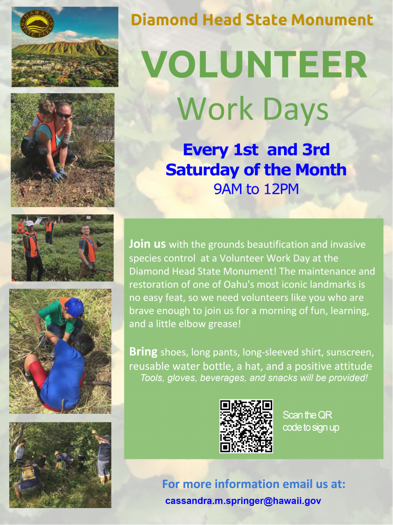 Division of State ParksDiamond Head State Monument Volunteer Work Day