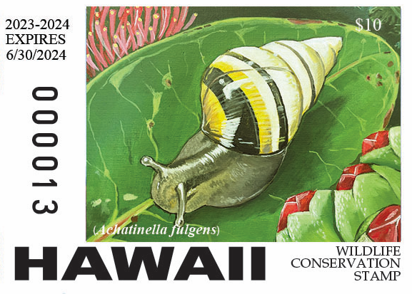 Hawaiʻi's 2023 kāhuli conservation stamp