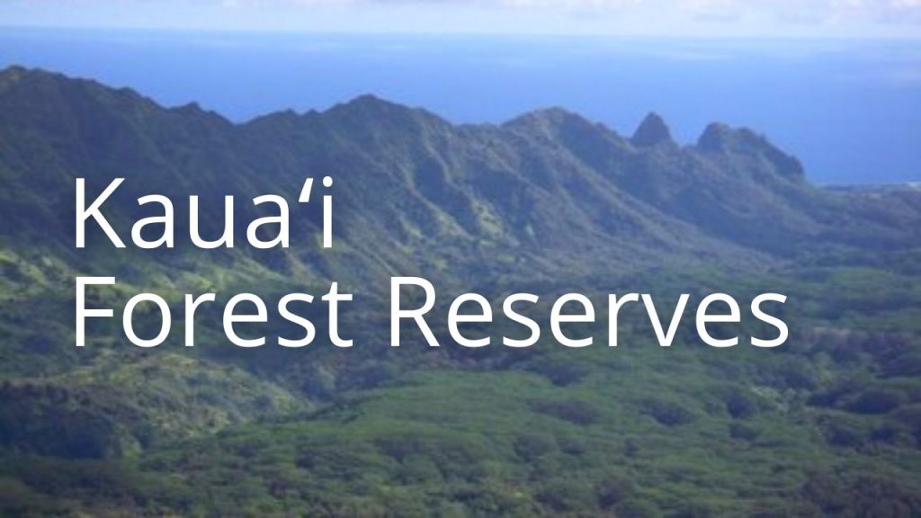 An image and button related to Kauai Forest Reserves