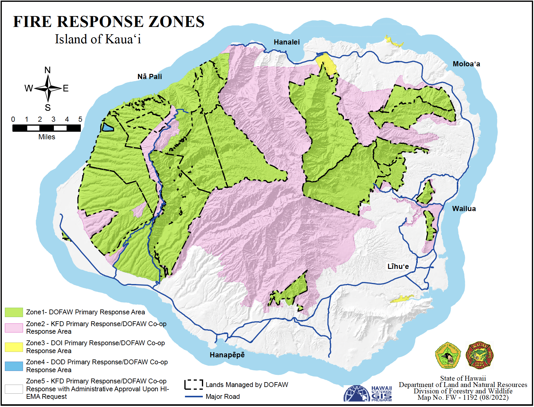 Fire Response Map for Kauaʻi