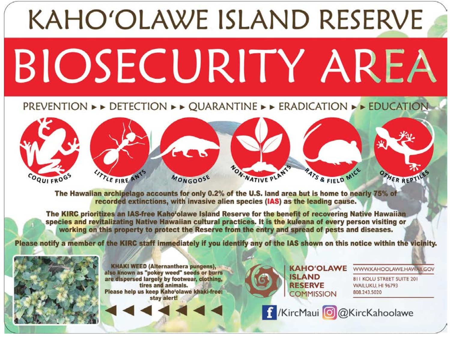 Hawaii Invasive Species Council | Kahoolawe Biosecurity Plan