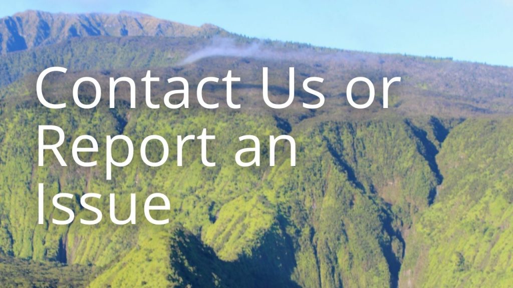 An image of a mountainous area linking to Contact Us or Report an Issue