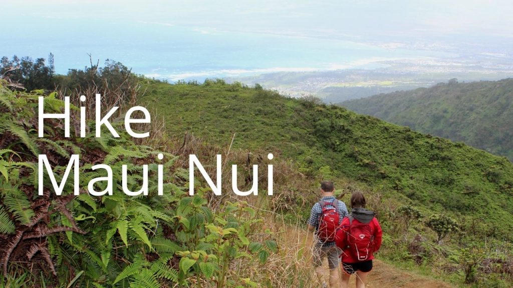 Two people hiking linking to Hike Maui Nui