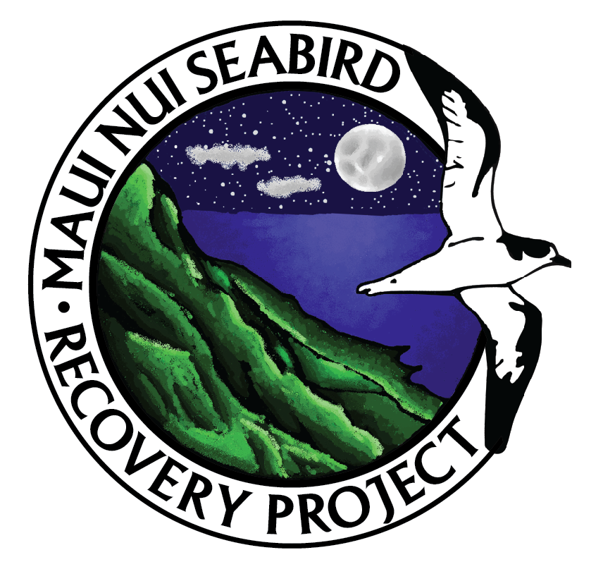 A logo of the Maui Nui Seabird Recover Project featuring a petrel