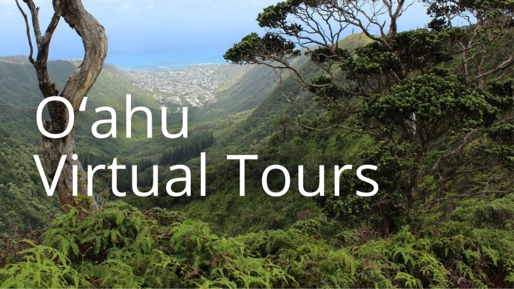 An image of a mountain view linking to Oʻahu virtual tours