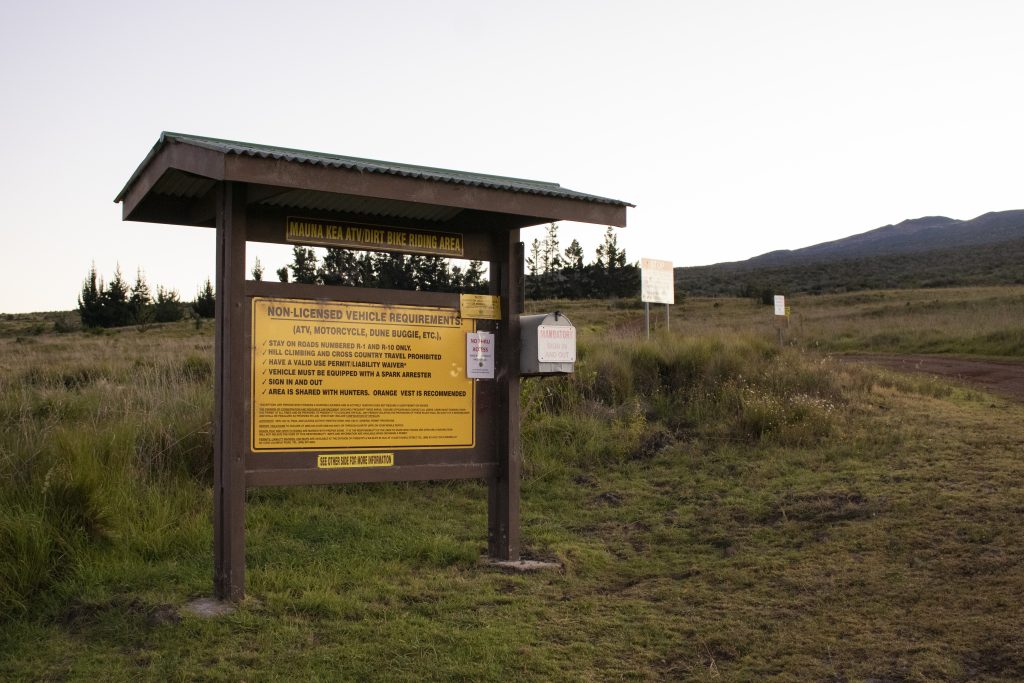 one of the signs in Mauna Kea