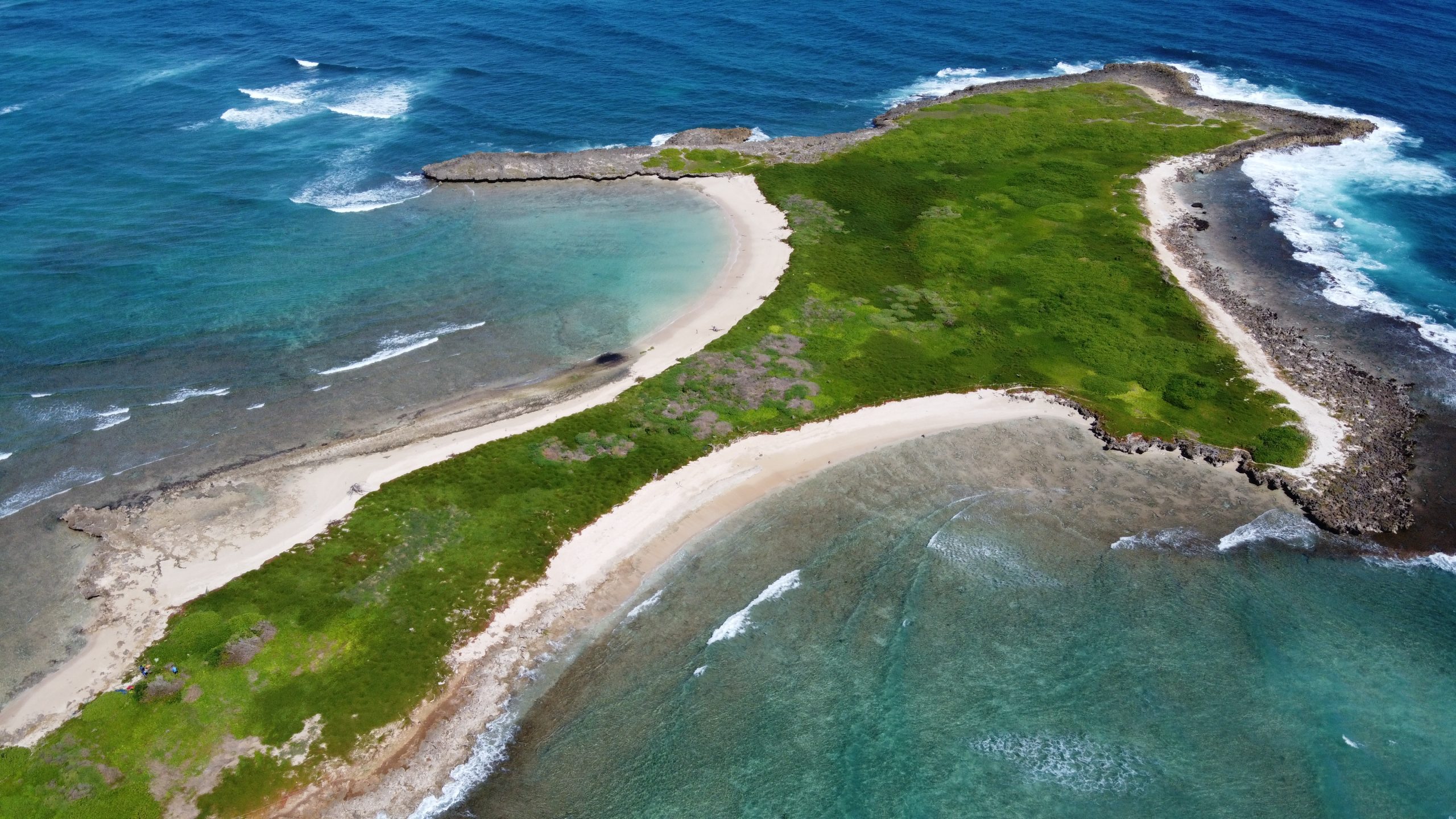 Aerial view of Mokuauia islet