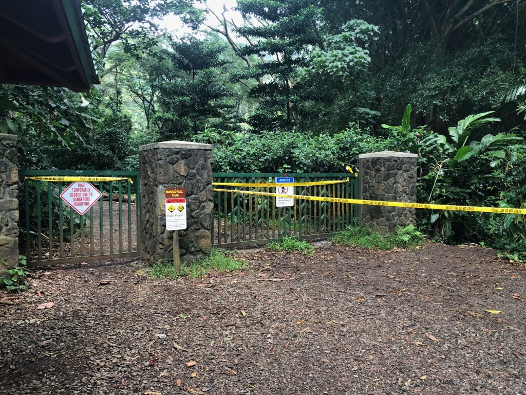 FOUR MEN CITED FOR ENTERING THE CLOSED MANOA FALLS TRAIL