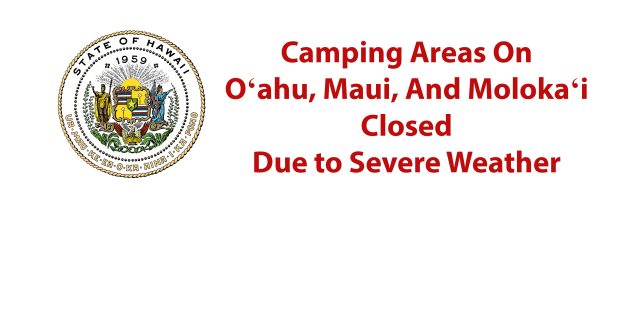 Hawaii State Seal on white background, message to the right: 